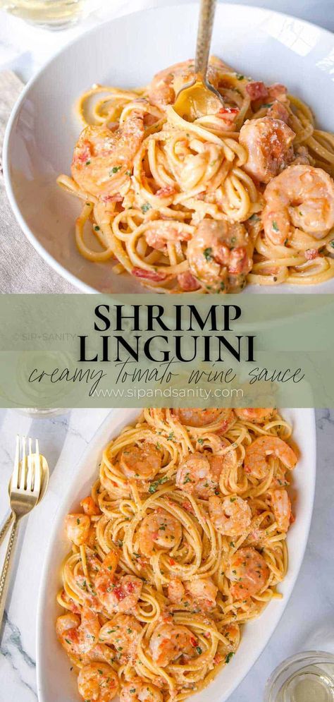 Indulge in a delightful culinary adventure with our Creamy Shrimp Linguine! Perfect for a special date night or intimate dinner party, this recipe is a seafood lover's dream. Try it tonight and let the flavors steal the show! Seafood Pasta White Wine, Shrimp Linguine Recipe, Shrimp Linguini, White Wine Recipes, Intimate Dinner Party, Shrimp Linguine, Creamy Shrimp Pasta, Linguine Recipes, Creamy Shrimp