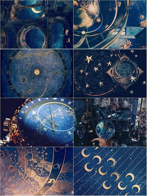 Celestial Wizard Aesthetic, Astrologian Ffxiv Aesthetic, Blue Astrology Aesthetic, Celestial Moodboard, Celestial Academia, Celestial Witch Aesthetic, Fantasy Astronomy, Magic Land, Witch Aesthetic