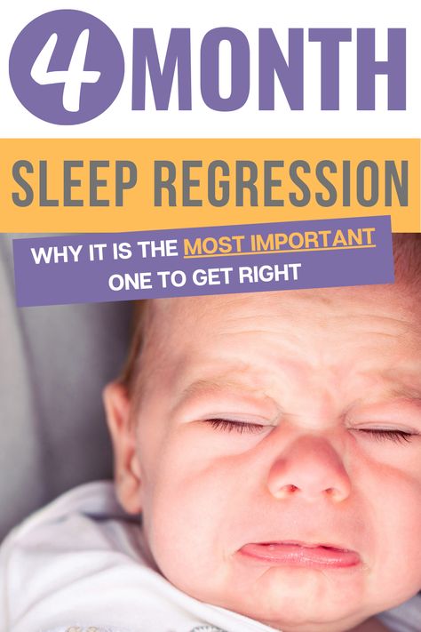 The 4 month sleep regression is the most important one to get right if you want to avoid sleepless nights farther along. Here the signs and tips on not just how to survive it, but tackle it successfully. #babysleeping #sleepregression 7 Month Sleep Regression, 6 Month Sleep Regression, 10 Month Sleep Regression, 6 Month Old Sleep, 4 Month Old Sleep, 8 Month Sleep Regression, Sleep Regression Ages, 4 Month Sleep Regression, Baby Sleep Regression