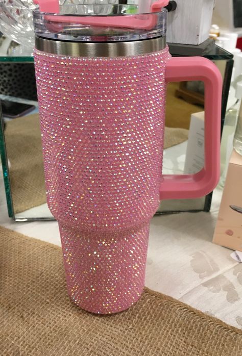 Pink Tumbler, Rhinestone Cups, Nails Today, Halloween Cups, Custom Tumbler Cups, Pink Vibes, Custom Tumbler, Fun Cup, Rhinestone Designs