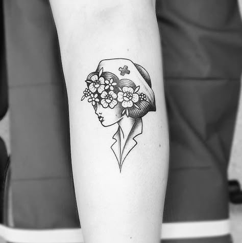 38 Beautiful Nurse Tattoos with Meaning - Our Mindful Life Nurse Tattoos For Women, Traditional Tattoo Nurse, Healthcare Tattoo, Stethoscope Tattoo, Doctor Tattoo, Tattoos For Women Small Meaningful, Nurse Tattoo, Medical Tattoo, Tattoo Videos