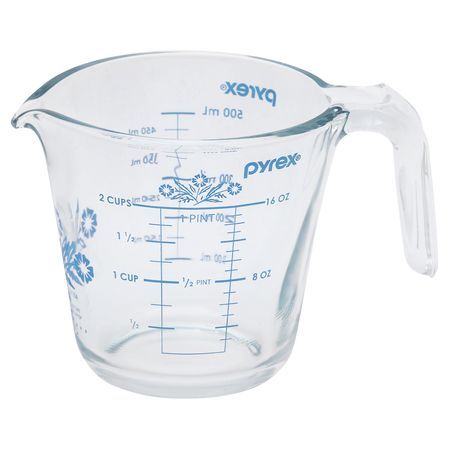 Pyrex® 60th Anniversary Cornflower 2 Cup Measuring Cup. I have one of these. Corningware Vintage, Vintage Dishes Antiques, Pyrex Glassware, Turquoise Kitchen, Corelle Dinnerware, Kitchen Accesories, Cup Decorating, Stainless Steel Measuring Cups, Vintage Dishware