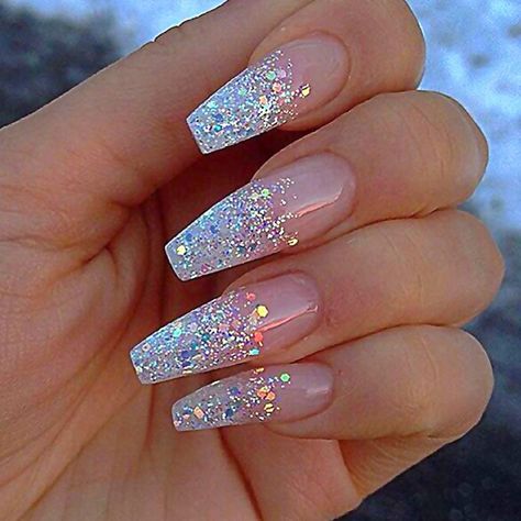 SWAROVSKI CRYSTALS For NAILS Crystal Pixie Dust Micro Zircon image 4 Bridal Nails, Bridal Nails Designs, Paris Nails, Glitter Tip Nails, Cute Acrylic Nail Designs, Nail Art Wedding, Summer Acrylic Nails, Crystal Nails, Holographic Nails