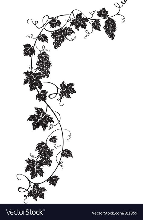 Grapevine Tattoo, Grape Vine Tattoo, Vines Drawing, Grape Drawing, Wine Leaves, Wine Vine, Vine Drawing, Lantern Tattoo, Cross Tattoos For Women