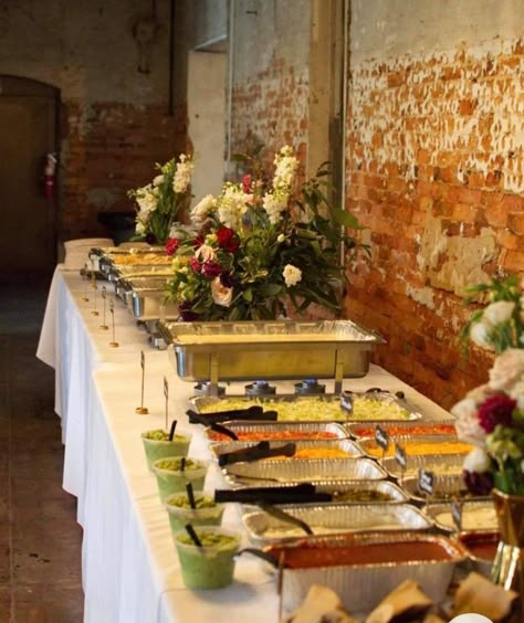 Catering Meals, Wedding Refreshments, Diy Taco Bar, Taco Wedding, Taco Bar Wedding, Potluck Wedding, Opelika Alabama, Taco Bar Party, Buffet Set Up