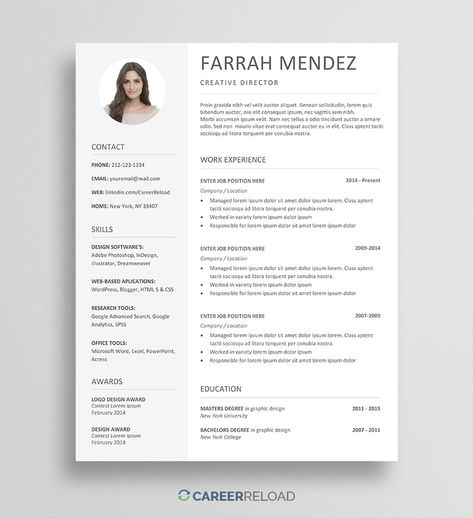 Free resume template for Microsoft Word. Resume template with photo. #PhotoResume #ResumeWithPhoto #FreeResumeTemplate #FreeWordResume #JobSearch Free Cv Template, Cv Templates Free Download, Free Cv Template Word, Resume Template Download, Resume Photo, Free Resume Template Word, Microsoft Word Resume Template, Microsoft Word Free, Free Resume Template Download