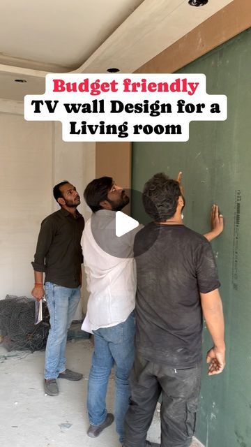 The dreamo designs on Instagram: "Budget Friendly TV wall Design for a Living room  #thedreamodesign #thedreamodesigns  #tvwalldesign #tvwall #wallart #walldecor #wall #homedesign #tvmounting #walldecoration #wallhanging #wallpainting #design #interiordesign #tvshow #tvshows #tv #homedecor #customfurniture #livingroomdecor #tvunitdesign #tvunit #livingroomdesign #interiordesign #interior #design #interiordesigner #interiorstyling #furnituredesign #interiordecorating #interiordecor" How To Build A Tv Wall Unit Built Ins, Tv Unit Back Panel Designs, Wall Tv Unit Design Tv Panel, Large Living Room Tv Wall Ideas, Tv Unit Wall Design Living Room, Tv Unit Modern Luxury, Tv Unit With Wallpaper, Tv Wall Painting Design, Tv Wall Color