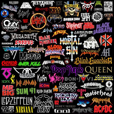 Rockband Logos, Clothes Paint, Headphones Art, Punk Wallpaper, Rock Band Logos, Rock Poster Art, Rock Band Posters, Dope Music, Heavy Metal Art