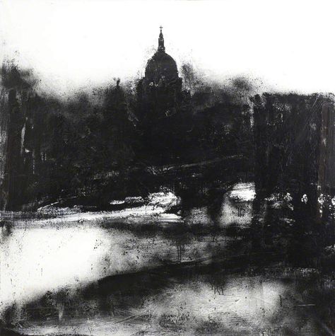 John Virtue - Landscape No.739 Architecture Drawing Art, Building Art, Art Uk, Landscape Drawings, A Level Art, Sense Of Place, Urban Environment, British Art, Chiaroscuro