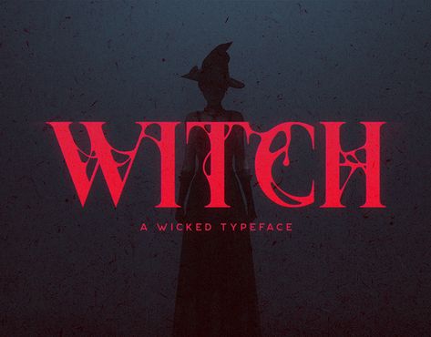 Witch is a strange serif display typeface ideal for horror titles. It includes a ton of ligature options. Witch Font, Font Bubble, Horror Font, Graphisches Design, 타이포그래피 포스터 디자인, Gothic Fonts, Aesthetic Fonts, Graphic Design Fonts, Title Design