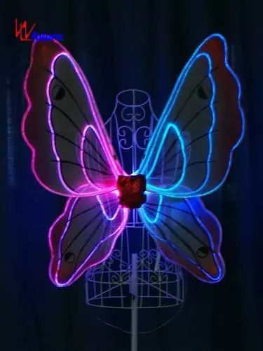 China Glow in the dark LED fiber optic butterfly wings for kids WL-0171D Manufacturer and Supplier | Future Creative Led Light Costume, Glowing Wings, Neon Butterfly, Led Gloves, Led Costume, Robot Costumes, Creative Technology, Fiber Optic Lighting, Butterfly Costume