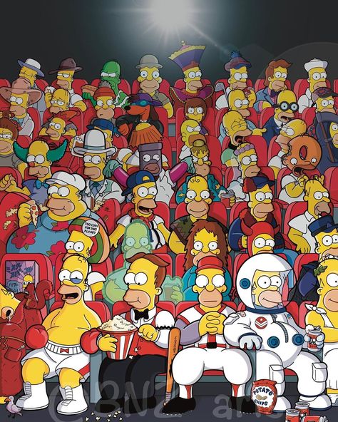 Simpsons Treehouse Of Horror, Simpsons Drawings, Cinema Movie, Simpsons Art, Matt Groening, The Simpson, Vertical Poster, Homer Simpson, Cartoon Pics