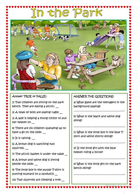 Picture Comprehension, Present Continuous Tense, Present Continuous, English Exercises, Teaching English Grammar, Learning English For Kids, True Or False, English Worksheets For Kids, Grammar Activities