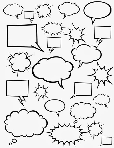 Comic Speech Bubbles, Comic Template, Comic Book Template, Speech Bubbles, Sketch Notes, Book Template, Hot Mess, Art Plastique, Art Education