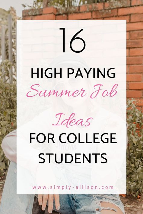 Its finally summer time and it's time to start saving up money. Here are my top favorite summer job ideas for college students. College Money Making, Internship For College Students, Summer Money Making Ideas, Best Jobs For College Students, How To Make Money Over The Summer, Summer Job Ideas, Internships For College Students, Summer Jobs For Teens, Jobs For College Students