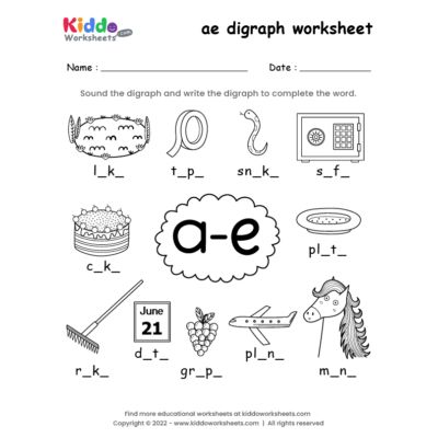 Ae Words, Ee Words, Digraphs Worksheets, Digraph Words, Cvc Words Kindergarten, Blends Worksheets, Vowel Worksheets, Spelling Worksheets, Sound Words