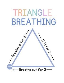 This Triangle Breathing poster is a great tool to help your students when they are feeling upset. The calming and inviting colors of this poster encourage students to take deep, soothing breaths. Perfect for your calm down corner or any spot in the classroom, this poster is designed to create a peaceful environment and promote mindfulness.Interested in more Calm Corner Posters?"It is Okay" poster"Grounding Technique" poster"Calming Strategies" poster"Feelings" poster"Look Around You" poster" I A Body Calming Strategies, 4 Square Breathing, Calm Down Spot, Calm Down Corner Classroom Free Printable, Calming Corner Anchor Chart, Classroom Feelings Check In, Calm Corner Posters, Calm Corner Classroom, Calming Room Ideas School