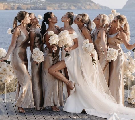 Dream Reception, Amazing Wedding Photos, Bridal Party Outfit, Champagne Bridesmaid Dresses, Bridesmaid Colors, Bridesmaids Photos, The Lane, Dream Wedding Ideas Dresses, Bridesmaid Dress Colors