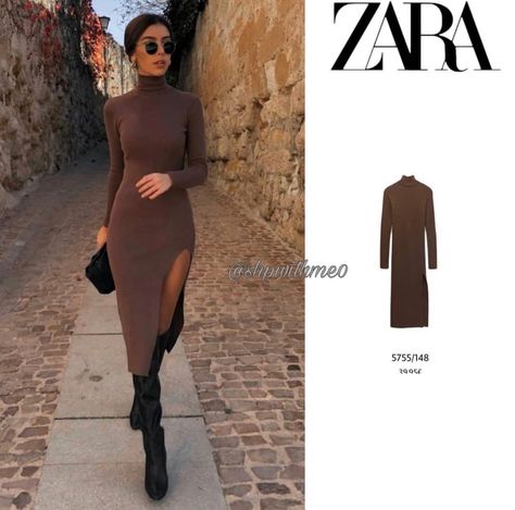 Brown Bodycon Dress Outfit, Brown Sweater Dress Outfit, Autum Outfit, Brown Dresses Outfit, Brown Bodycon Dress, Long Knit Dress, Brown Sweater Dress, Brown Maxi Dresses, Body Con Dress Outfit