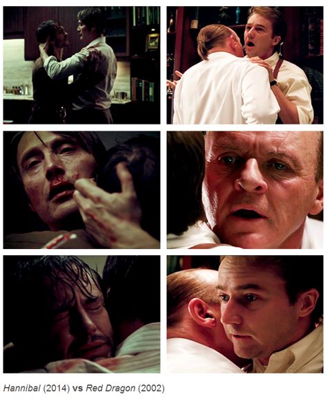 In my opinion, the scene between Hannibal and Will on the TV show Hannibal struck me with more emotion. Hannibal Movie, Anthony Hopkins Hannibal Lecter, Hannibal Red Dragon, Hannibal Lector, All My Friends Are Dead, Hannibal Tv Show, Hannibal Tv Series, Sir Anthony Hopkins, Hannibal Series