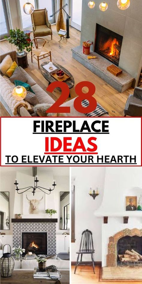 When it comes to creating a cozy and inviting atmosphere in your home, few elements rival the timeless charm of a fireplace. Whether you have a traditional wood-burning fireplace or a modern gas insert, the hearth is often the focal point of any living space. If you're looking for inspiration to transform your fireplace into a stunning focal point, check out the 28 fireplace ideas that will warm your hearth and elevate the ambiance of your home. How To Modernize A Brick Fireplace, Large Hearth Fireplace, Fireplace With Raised Hearth Ideas, Timeless Fireplace Ideas, Fireplace Insert Ideas Decor, Harth Fireplace, Fireplace Accent Wall Ideas, Fireplace Hearth Ideas, Fireplace Hearth Decor