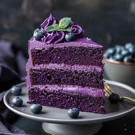 Directions to bake a purple velvet cake! Purple Velvet Cake, Purple Velvet Cakes, Blueberry Cheesecake Recipe, Purple Cake, Velvet Cake Recipes, Butter Cupcakes, Purple Food, Purple Cakes, Chocolate Cream Cheese