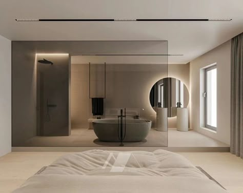 Ensuite Layout, Ensuite Bathroom Designs, Aesthetic Interior Design, Bedroom Ensuite, Track Lights, Master Ensuite, Interior Design Per La Casa, Luxury Bedroom Design, Ensuite Bathrooms