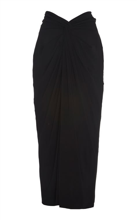 Luxury Chic Long Draped Skirt, Chic Fitted Draped Midi Skirt, Luxury Fitted Long Draped Skirt, Chic Draped Fitted Maxi Skirt, Chic Black Draped Skirt, Runway Styling, Unique Skirts Design, Knotted Skirt, Fall 2023 Fashion Trends