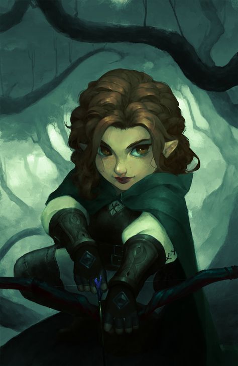 Fey Wanderer Ranger Dnd, Gnome Character Art, Halfling Dnd, Halfling Female, Dnd Halfling, Dnd Ranger, Gnome Dnd, Halfling Rogue, Ranger Dnd