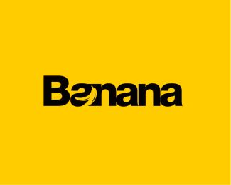 Banana - Logo Design - Logotype, Negative Space, Banana Peel, Fruit, Black, Yellow, Clever Banana Logo Design Ideas, Banana Branding, Yellow Logo Design, Logo Banana, Snack Logo, Tasty Logo, Banana Logo, Banana Design, Food Logo Design Inspiration