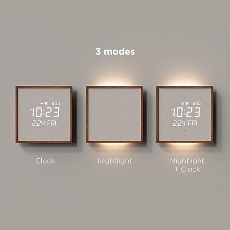 Wooden Frame LED Silent Wall Clock with Remote Control, Backlight Nightlight Digital Wood Wall Clock, Alarm Clock for Living Room Décor, Square Desk Clock with Date, Timer, Sunrise Alarm Digital Clock For Living Room, Led Digital Wall Clock, Digital Clock Wall, Wooden Alarm Clock, Bathroom Clock Ideas, Digital Clock Aesthetic, Alarm Clock Aesthetic, Wall Clock Decor Living Room Ideas, Digital Clock Design