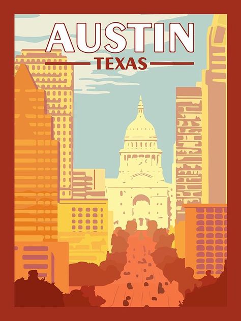 Longhorn Aesthetic, Austin Texas Aesthetic, Postcard Aesthetic, College Collage, Texas Poster, Travel Vintage, Texas Art, Poster Travel, Vintage Travel Poster