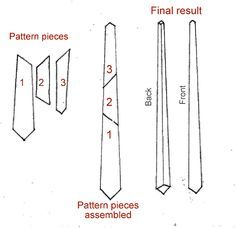 Nakatani tie pattern Tie Patterns Diy, Tie Pattern Free, Neck Tie Pattern, Crafts For Men, How To Make A Tie, Tie Template, Tips Menjahit, Necktie Pattern, Make A Tie