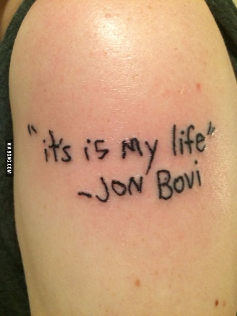 Click to see the pic and write a comment... Jon Bovi, Tattoos Gone Wrong, Best Tattoo Ever, 4 Tattoo, Tattoo Fails, Bad Tattoos, Soyut Sanat Tabloları, Funny Tattoos, Tattoo Life