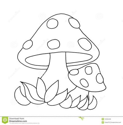 Illustration about A Sketch in black and white of mushrooms. Illustration of sketch, mushroom, children - 12505448 Mushroom Clipart Black And White, Mushroom Template Free Printable, Mushroom Template, Sketch Mushroom, Mushroom Outline, Mushroom Coloring Pages, Mushrooms Illustration, Clip Art Black And White, Mushroom Crafts