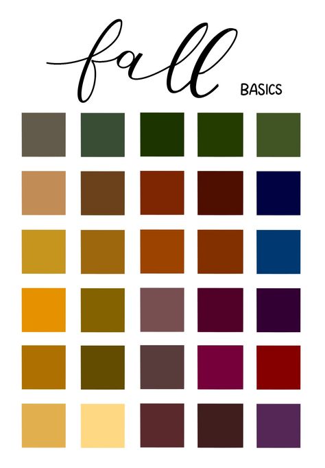 Fall Color Palette With Navy, Dark Fall Palette, Fall Color Palette Home Decorating Ideas, Fall Tones Colour Palettes, Red Hair Color Palette Clothes, Behr Fall Color Palette, Fall Wall Colors, Fall Colour Pallet, Autumn Leaves Color Palette