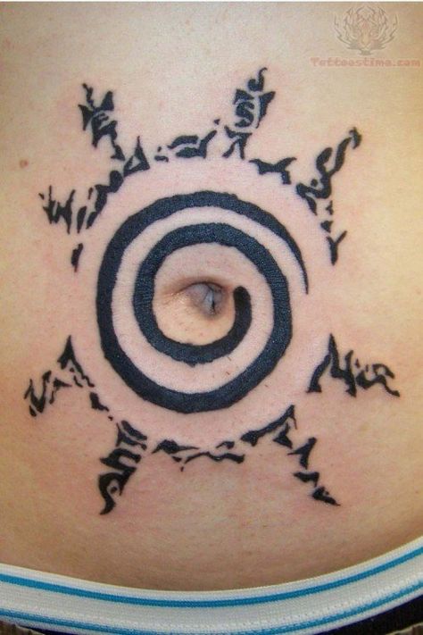 Navel tattoo Nine Tails Seal Tattoo, Navel Tattoo, Belly Button Tattoos, Belly Button Tattoo, Seal Tattoo, Stomach Tattoo, Naruto Y Hinata, Mark Tattoo, Belly Tattoo