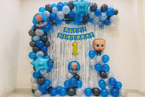 Elegant Birthday party Ideas with boss baby theme decoration at home. Surprise your Kids with this simple and under your budget decoration, and make their birthday so much fun and enjoyable to them with balloons decoration. Haplun is best to provide balloon decoration in Delhi. Elegant Birthday Party Ideas, Boss Baby Theme, Office Birthday Decorations, Baby Birthday Party Theme, Baby Birthday Decorations, Balloons Decoration, Boy Birthday Decorations, Boss Birthday, Elegant Birthday Party