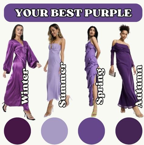 Jennifer Aniston Color Palette, Deep Autumn Purple, Season Analysis, Winter Skin Tone, Deep Autumn Palette, Color Analysis Summer, Autumn Color Palette Fashion, Autumn Purple, Deep Winter Palette