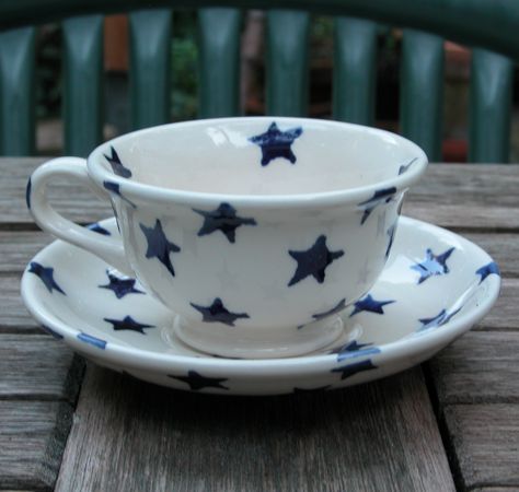 Emma Bridgewater tiny Blue Stars tiny cup & saucer Cup Of Stars, Blue Cottage, Sky Full Of Stars, Star Party, Emma Bridgewater, Blue Stars, Money And Happiness, Croquettes, House On A Hill