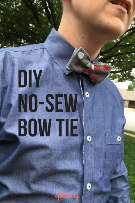 An easy tutorial for a fun gift Dad will love! This DIY no-sew bow tie will be fun to design and make! Perfect for Father's Day, birthdays, or Christmas! Diy Fashion Ideas, Sew Bow, Make A Bow Tie, No Sew Bow, Diy Fashion Trends, Diy Gifts For Dad, Sew Projects, Spring Kids, Cool Fathers Day Gifts