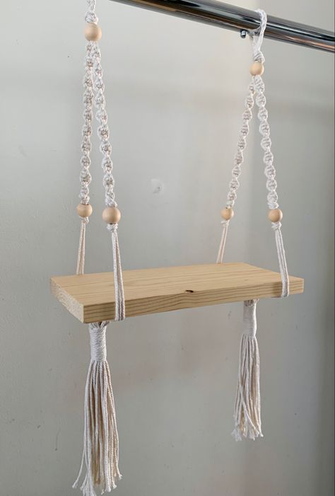 Macrame Shelf Diy, Macrame Shelves, Boho Shelf, Hanging Wood Shelves, Hanging Rope Shelves, Macrame Hanging Shelf, Diy Shelf, Macrame Shelf, Makramee Diy