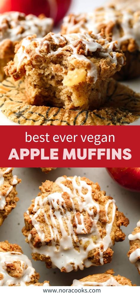 Vegan Applesauce Muffins, Vegan Applesauce, Banana Applesauce Muffins, Vegan Apple Muffins, Apple Muffin Recipes, Apples And Cinnamon, Banana Oatmeal Muffins, Applesauce Muffins, Vegan Baked