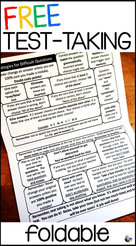 Multiple Choice Test Taking Strategies, Test Taking Strategies For Middle School, Test Taking Strategies Anchor Chart, Study Skills Activities, Test Taking Tips, Test Prep Strategies, Test Taking Strategies, School Testing, Reading Test