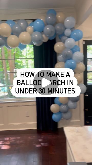 Simple Birthday Backdrop Ideas Diy, Diy Helium For Balloons, How To Make Balloon Garland Easy, How To Put A Balloon Arch Together, Balloon Swag Diy, Garland Balloon Diy, Birthday Decor No Balloons, Balloon Arch How To Make A, Balloon Banner Diy