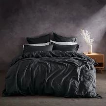 Lilah Linen Quilt Cover Set Washed Linen Duvet Cover, Target Australia, Grey Duvet, Gray Duvet Cover, Linen Duvet Cover, Cotton Plant, Linen Quilt, Linen Duvet Covers, Linen Duvet