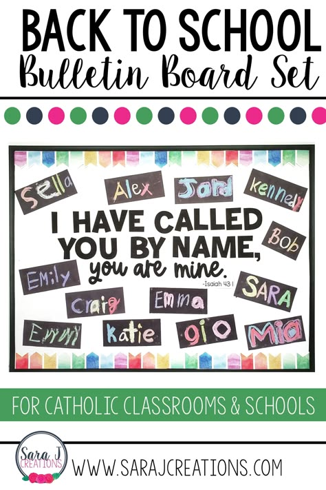 Scripture For Classroom Wall, Scriptures For Classroom, Classroom Names Ideas Bulletin Boards, Bible Verse For Classroom Bulletin Boards, 2nd Grade Christian Classroom, Bible Verse Classroom Decoration, Bible Themed Bulletin Boards, Christian Displays School, Bible Class Attendance Bulletin Board