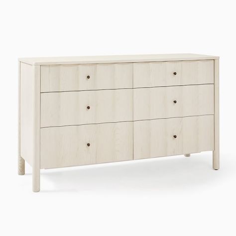 SSS Scalloped 6 Drawer Dresser, Bleached Bone, WE Kids | West Elm Sarah Sherman, Sarah Sherman Samuel, Nursery Dresser, West Elm Kids, Kids Dressers, Modern Dresser, 6 Drawer Dresser, Dressers And Chests, Drawer Dresser