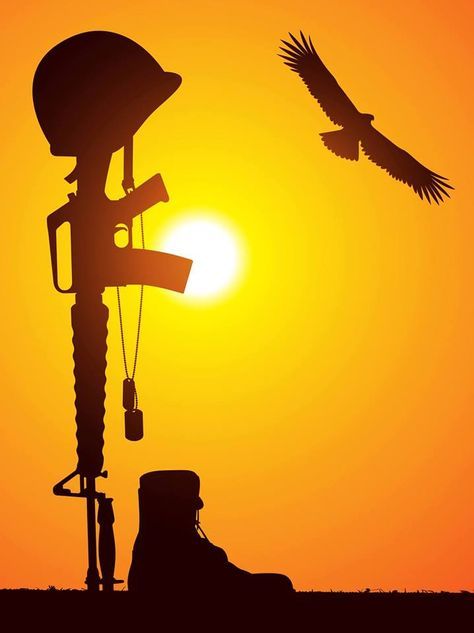 Battlefield Cross, Fallen Soldier Memorial, Army Photography, Military Helmet, Soldier Memorial, Indian Army Special Forces, Soldier Silhouette, Indian Army Wallpapers, Indian Flag Images