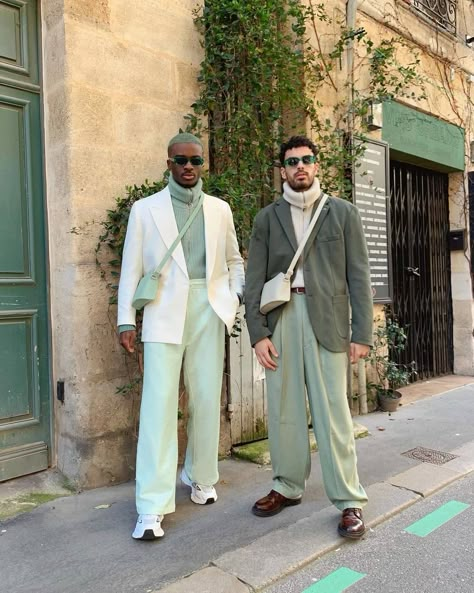 Pastel Outfit Men, Monochromatic Outfit Men, Create A Wardrobe, Spiritual Fashion, Monochromatic Outfit, Black Men Street Fashion, Men Street Fashion, Monochrome Outfit, Traje Casual